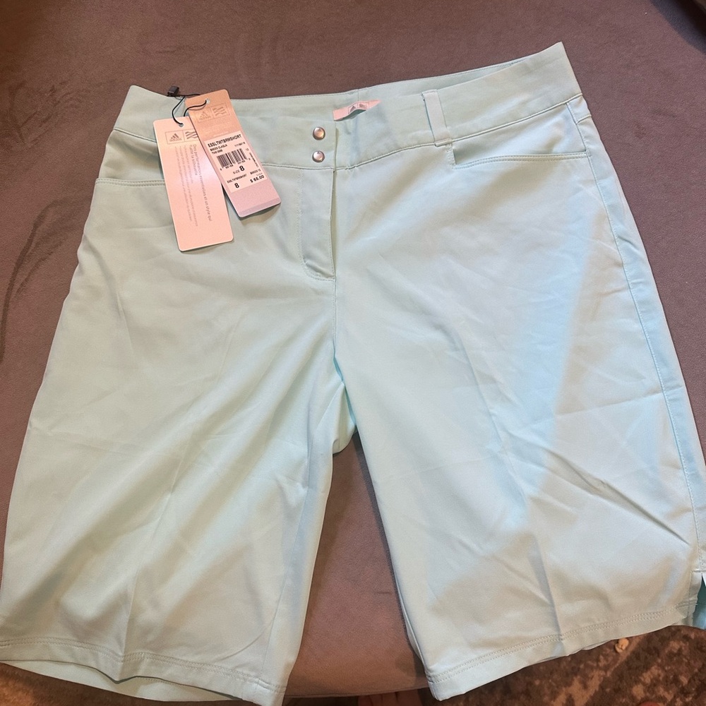 NWT Adidas Blue Bermuda Golf Shorts Smooth Fabric